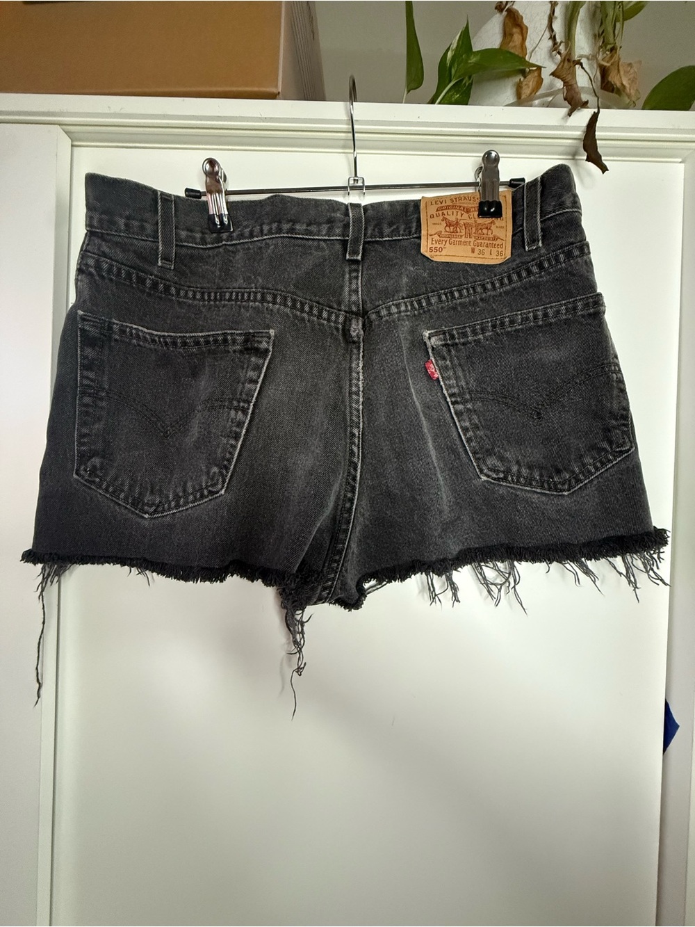 Levi's Black Washed Denim Cutoff Shorts